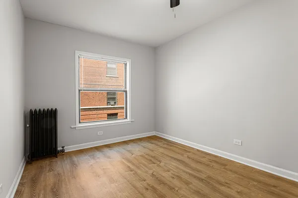 an empty room with a window