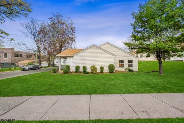 a view of a backyard of house