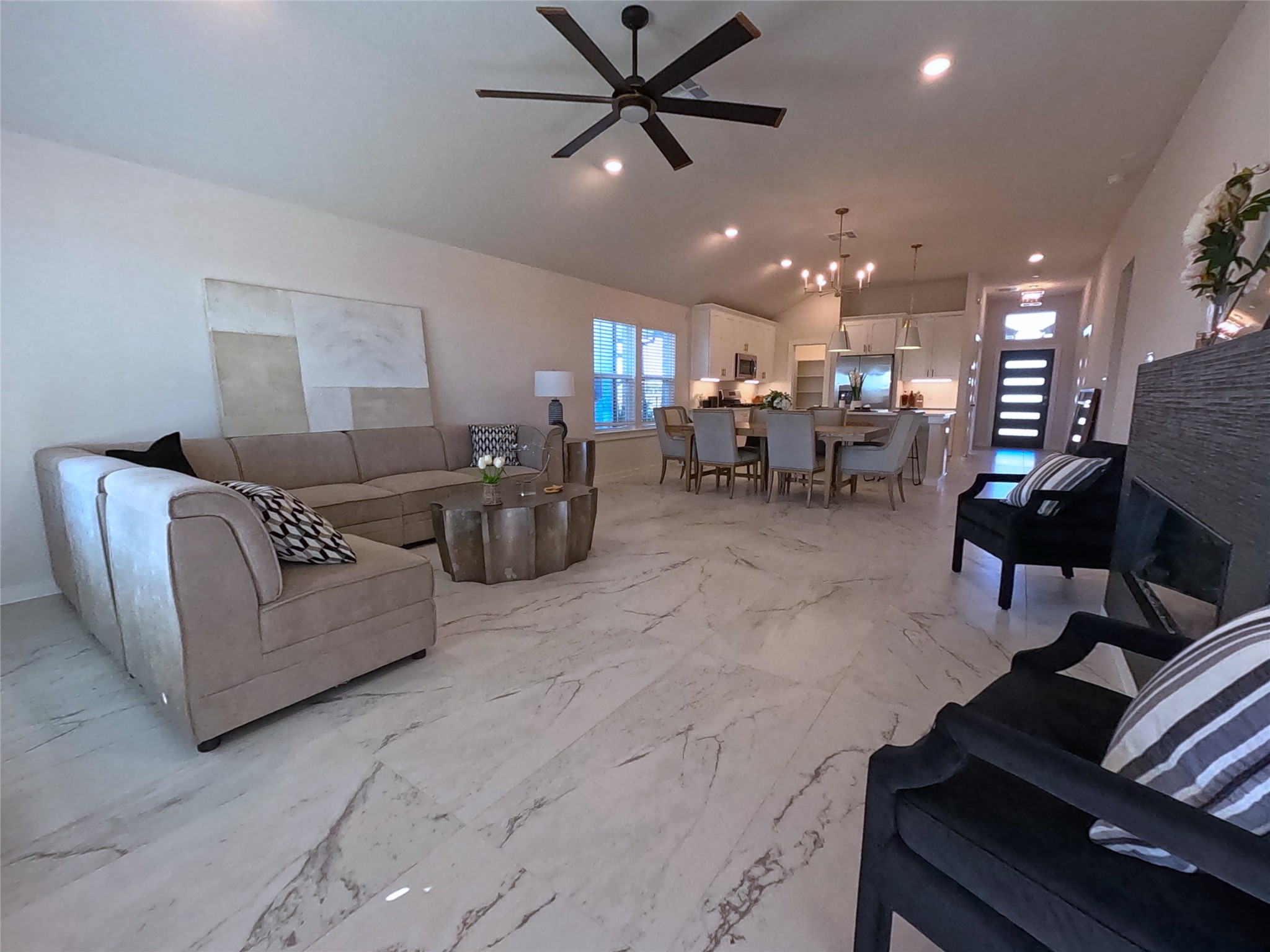 8323 Amber Summit Lane Angleton, TX 77515 - Photo 17 of 24 a living room with furniture and view of kitchen