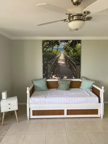 a view of a couch sitting in a room