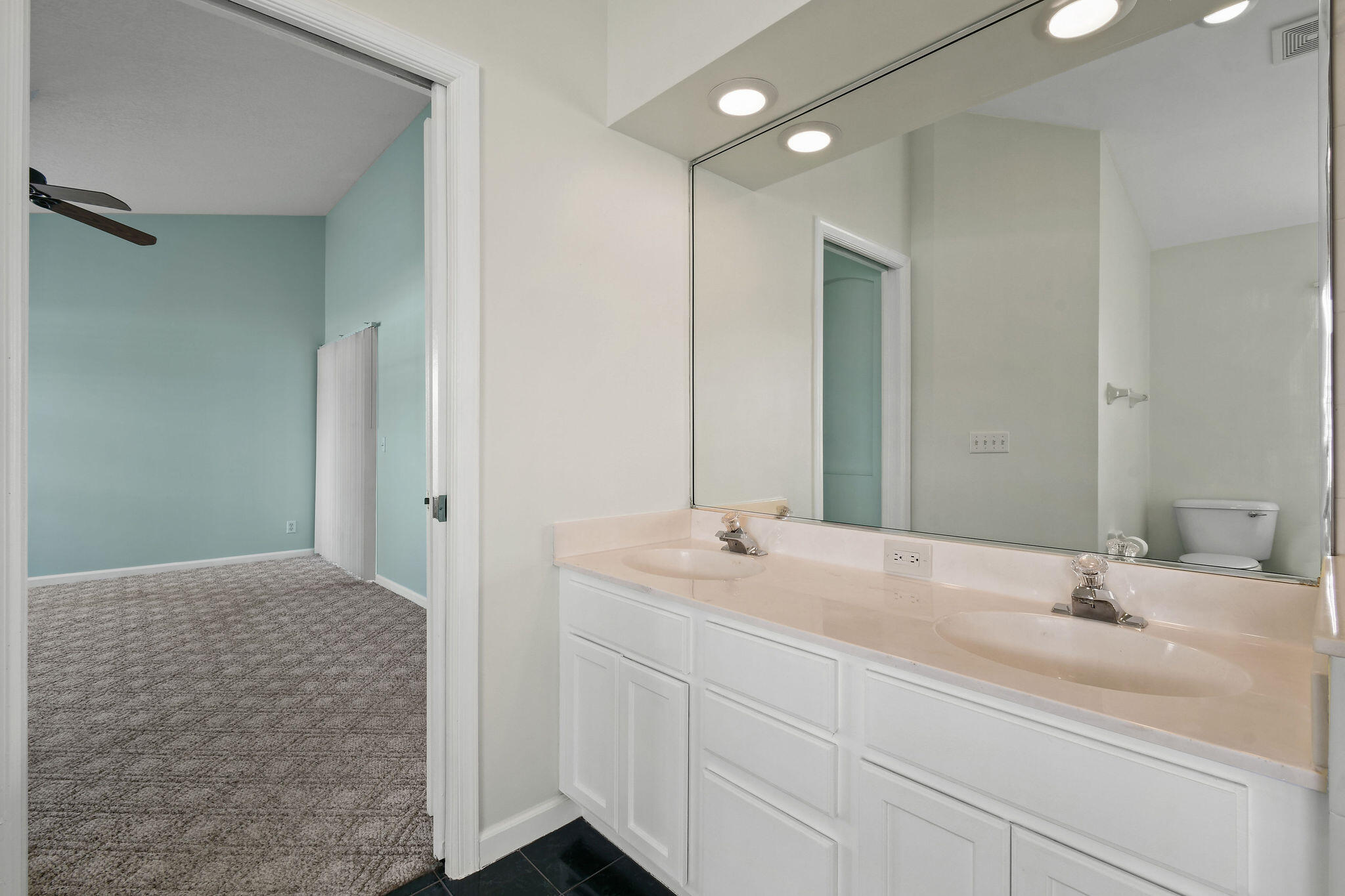 6293 Michael Street Jupiter, FL 33458 - Photo 27 of 64 a bathroom with a sink and a mirror