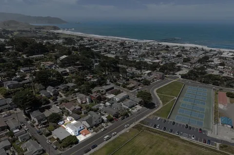 a view of city and ocean