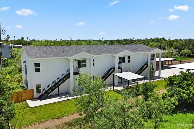 an aerial view of multiple house