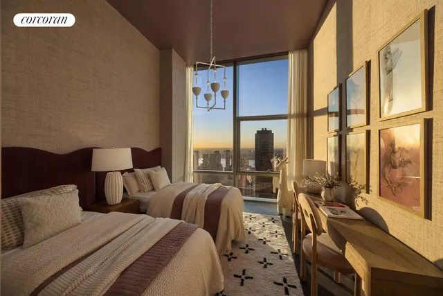 a room with a stove and a microwave