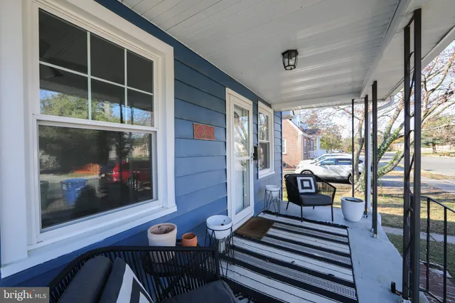 a view of a living room and furniture