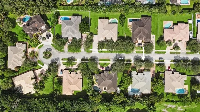 an aerial view of multiple house