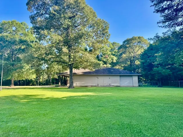 a view of a porch with a backyard