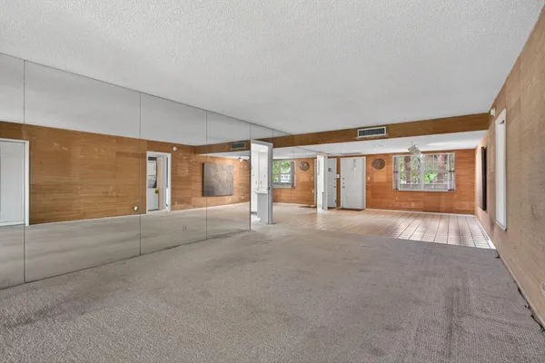 a view of a park with a slide