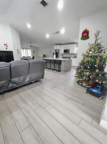 a living room with furniture