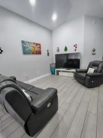 a living room with furniture