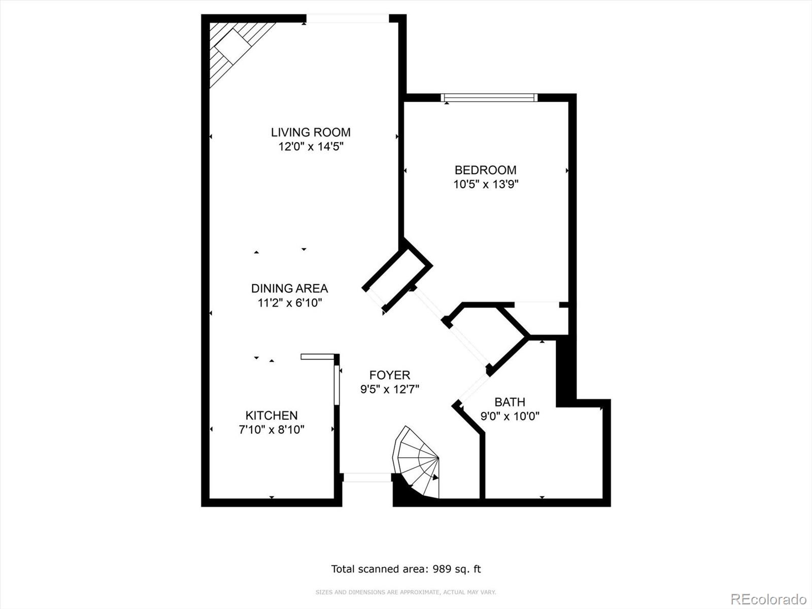 350 Detroit Street, Unit 413 Denver, CO 80206 - Photo 23 of 24 a picture of a floor plan