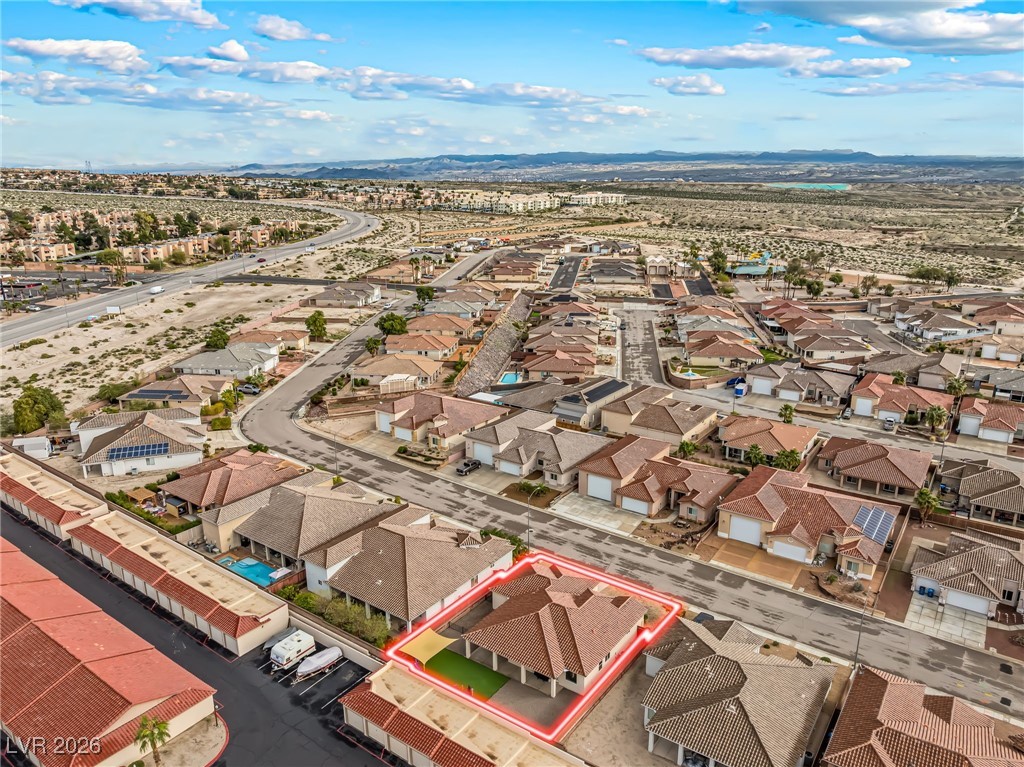 3807 Chapels Royal Street Laughlin, NV 89029 - Photo 61 of 62 Aerial perspective of suburban area with a mountainous background