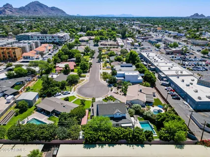 an aerial view of multiple house