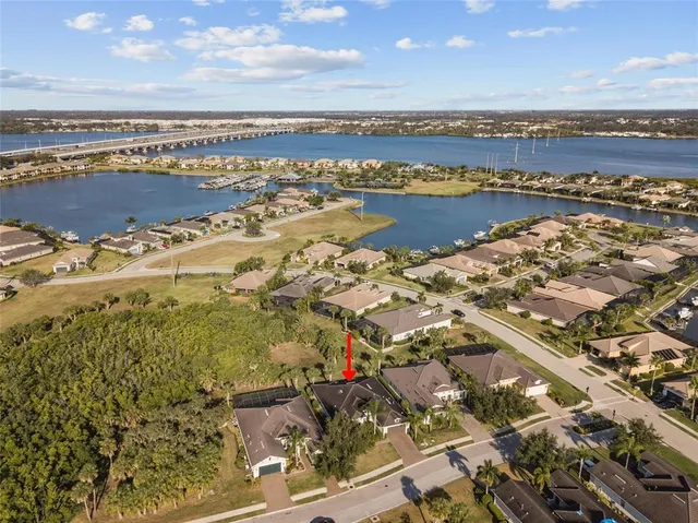 a view of a city with an ocean view