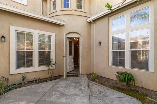 a front view of a house with a window