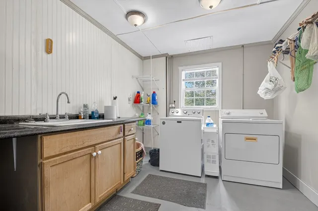 a view of a yard with a street