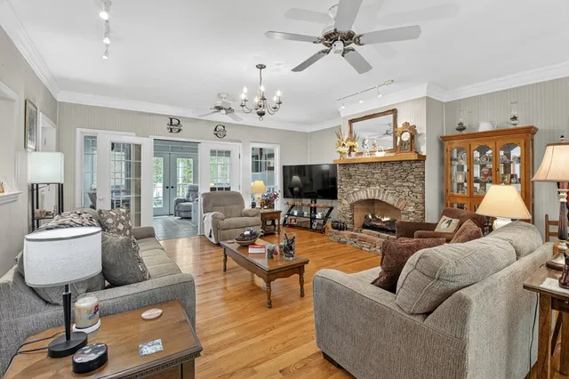 a living room with furniture