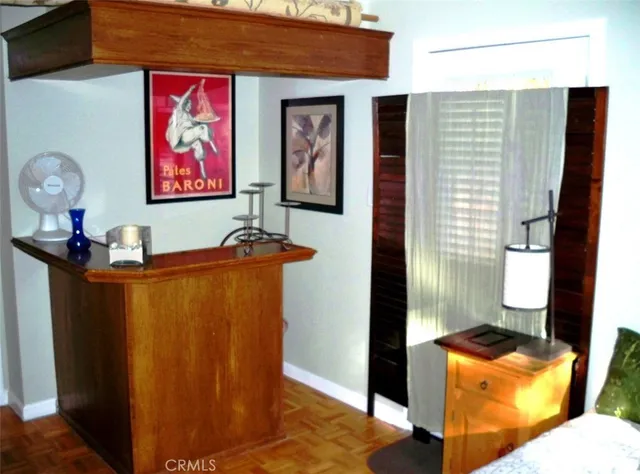 a view of a living room with furniture