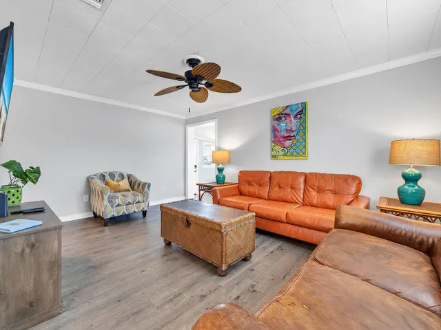 a living room with furniture