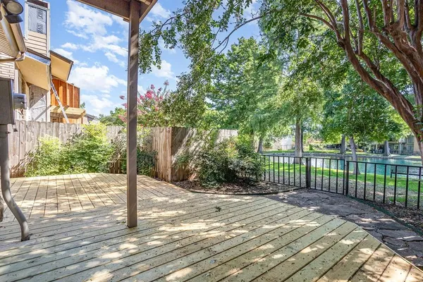 a view of a wooden deck