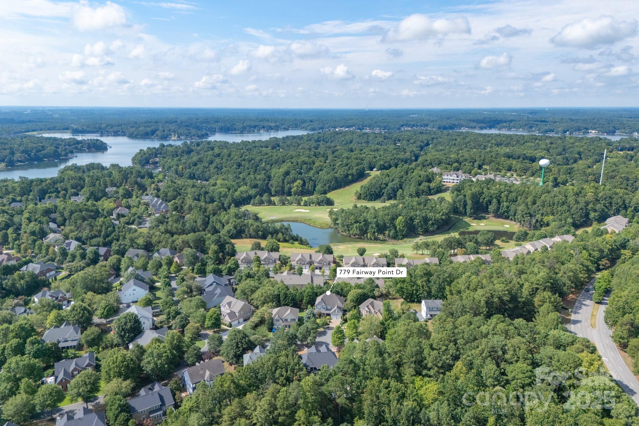 779 Fairway Point Drive Tega Cay, SC 29708 - Photo 47 of 48 an aerial view of residential houses with outdoor space and trees