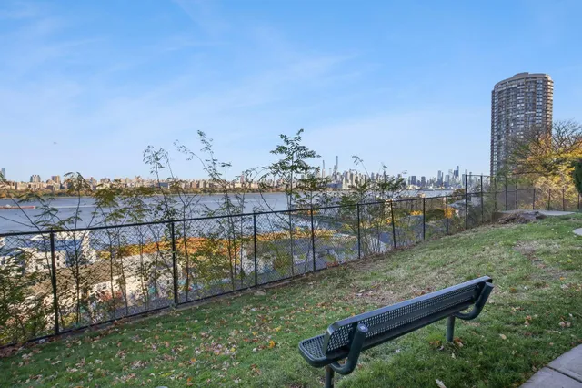 a view of a terrace with a bench