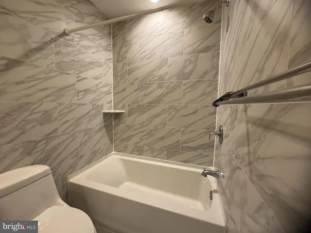 a bathroom with a toilet and a bathtub