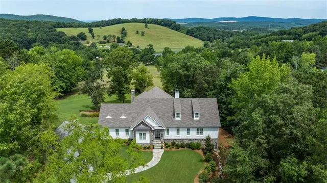 an aerial view of a house