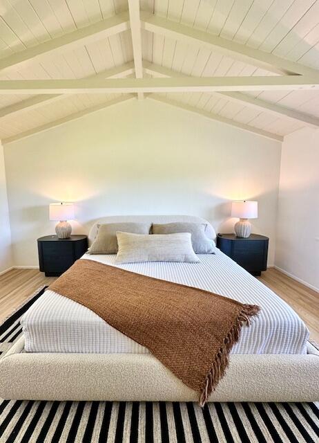 450 Santa Rosa Lane Montecito, CA 93108 - Photo 8 of 16 a bedroom with double bed and a night stand