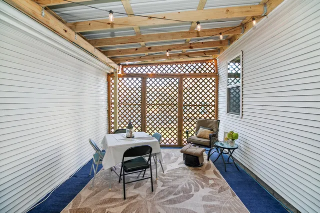 a outdoor space with a couch