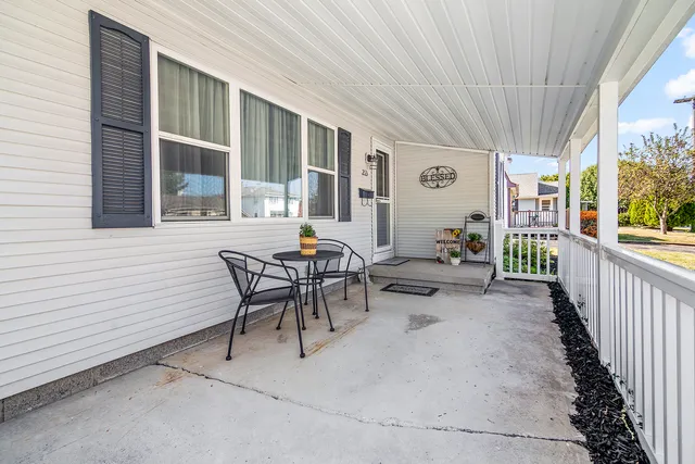 a outdoor space with furniture