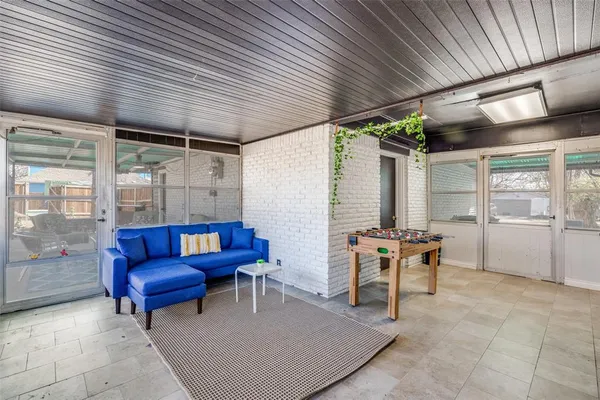 a outdoor living space with furniture