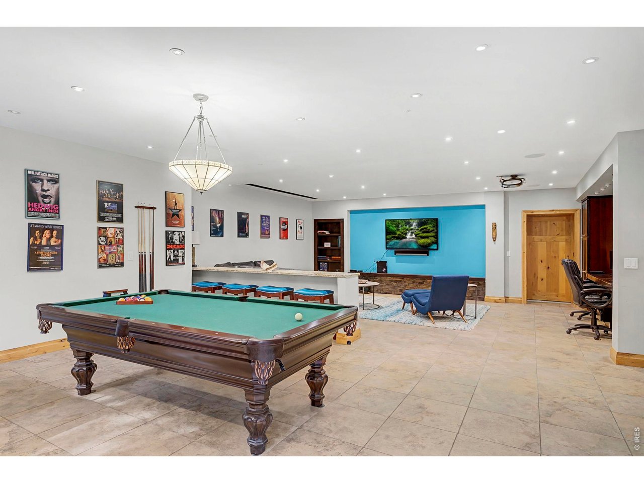 3135 11th Street Boulder, CO 80304 - Photo 39 of 50 a living room with furniture pool table and flat screen tv