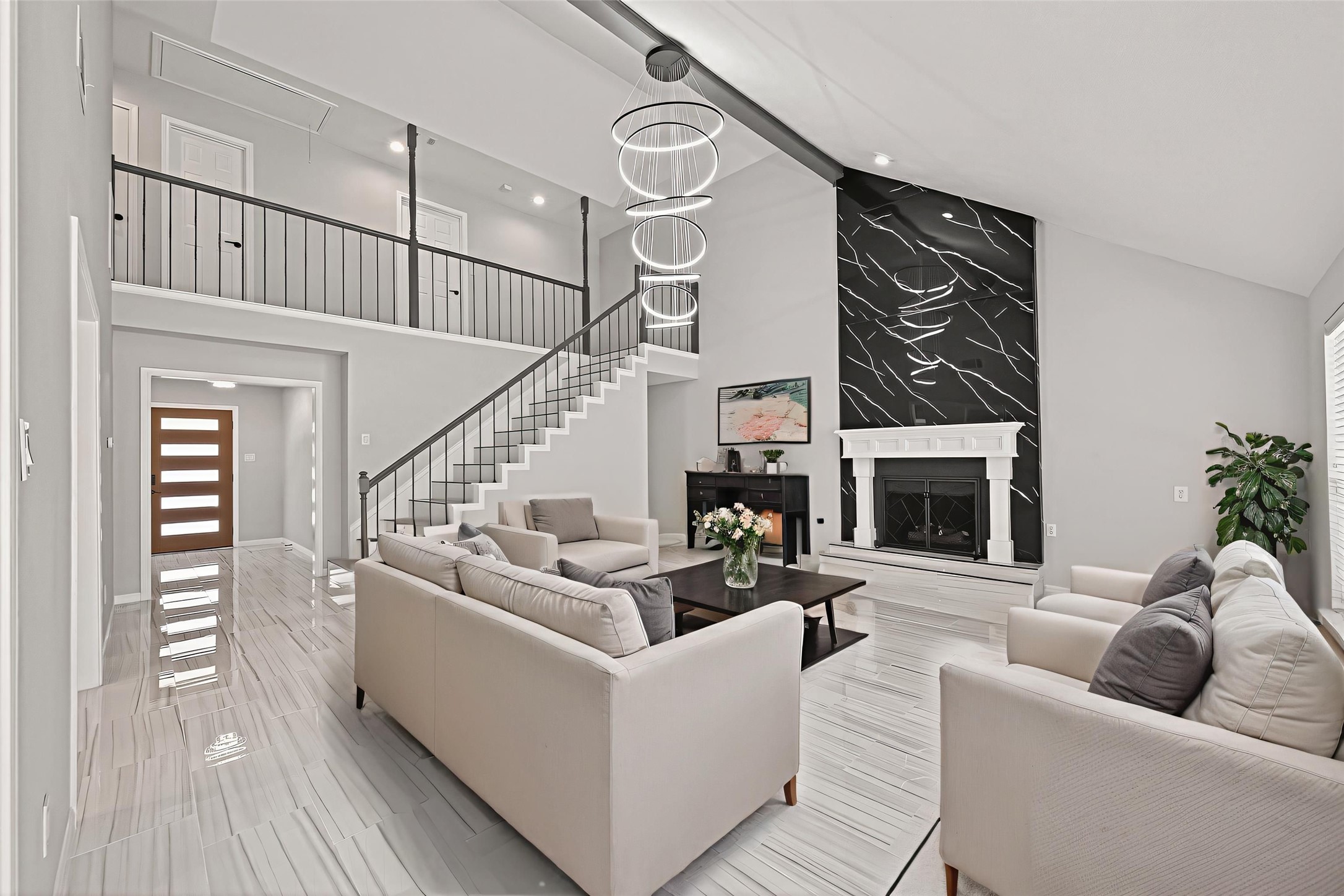 11506 Colonial Trail Drive Houston, TX 77066 - Photo 11 of 42 a living room with furniture and a fireplace