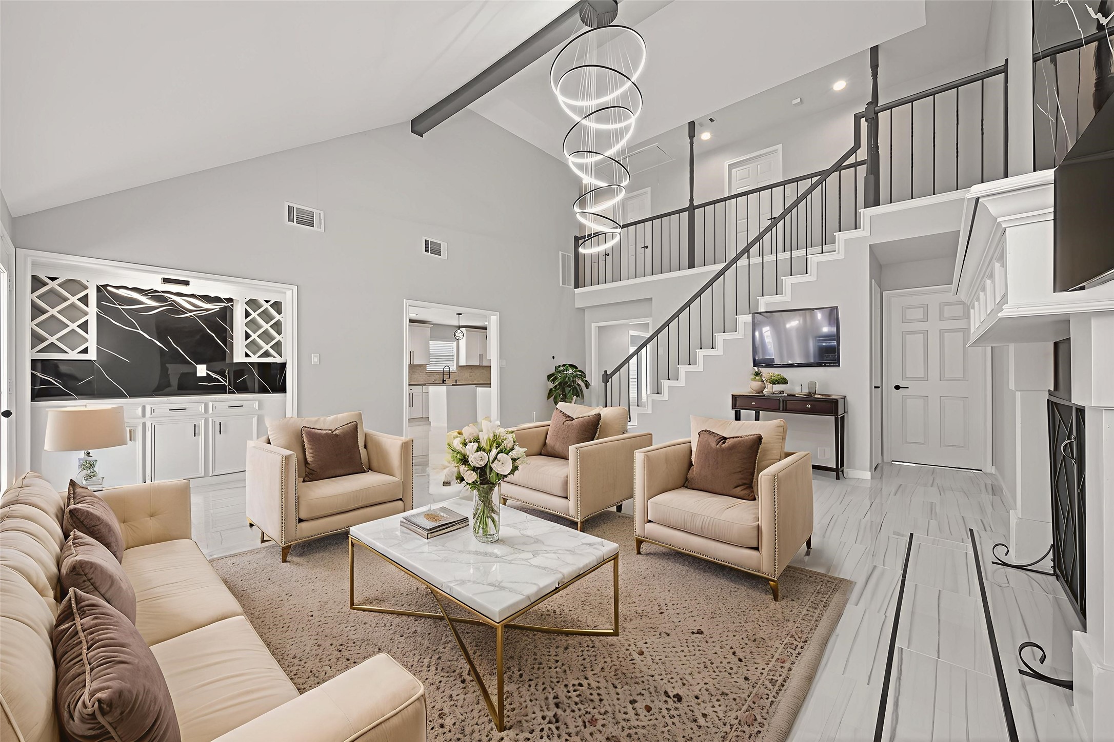 11506 Colonial Trail Drive Houston, TX 77066 - Photo 12 of 42 a living room with furniture ceiling fan and a rug