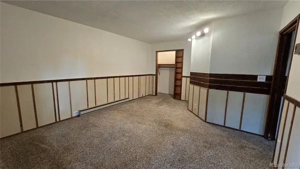 a view of fireplace in room