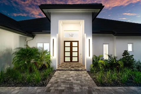 a front view of a house