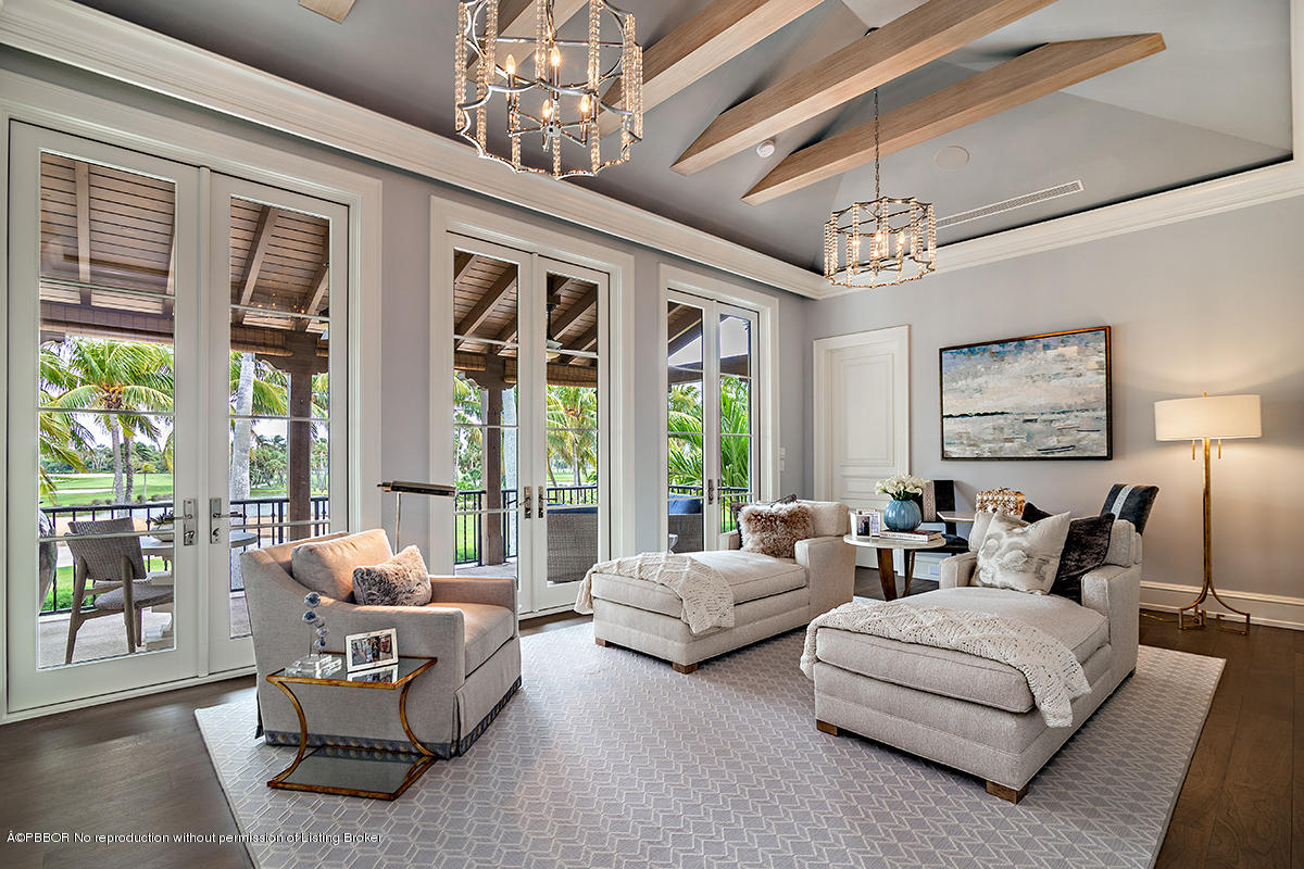 8 Golfview Road Palm Beach, FL 33480 - Photo 5 of 61 a living room with furniture and a chandelier