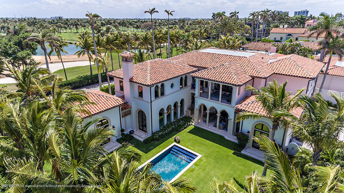 8 Golfview Road Palm Beach, FL 33480 - Photo 60 of 61 an aerial view of a house with swimming pool and garden