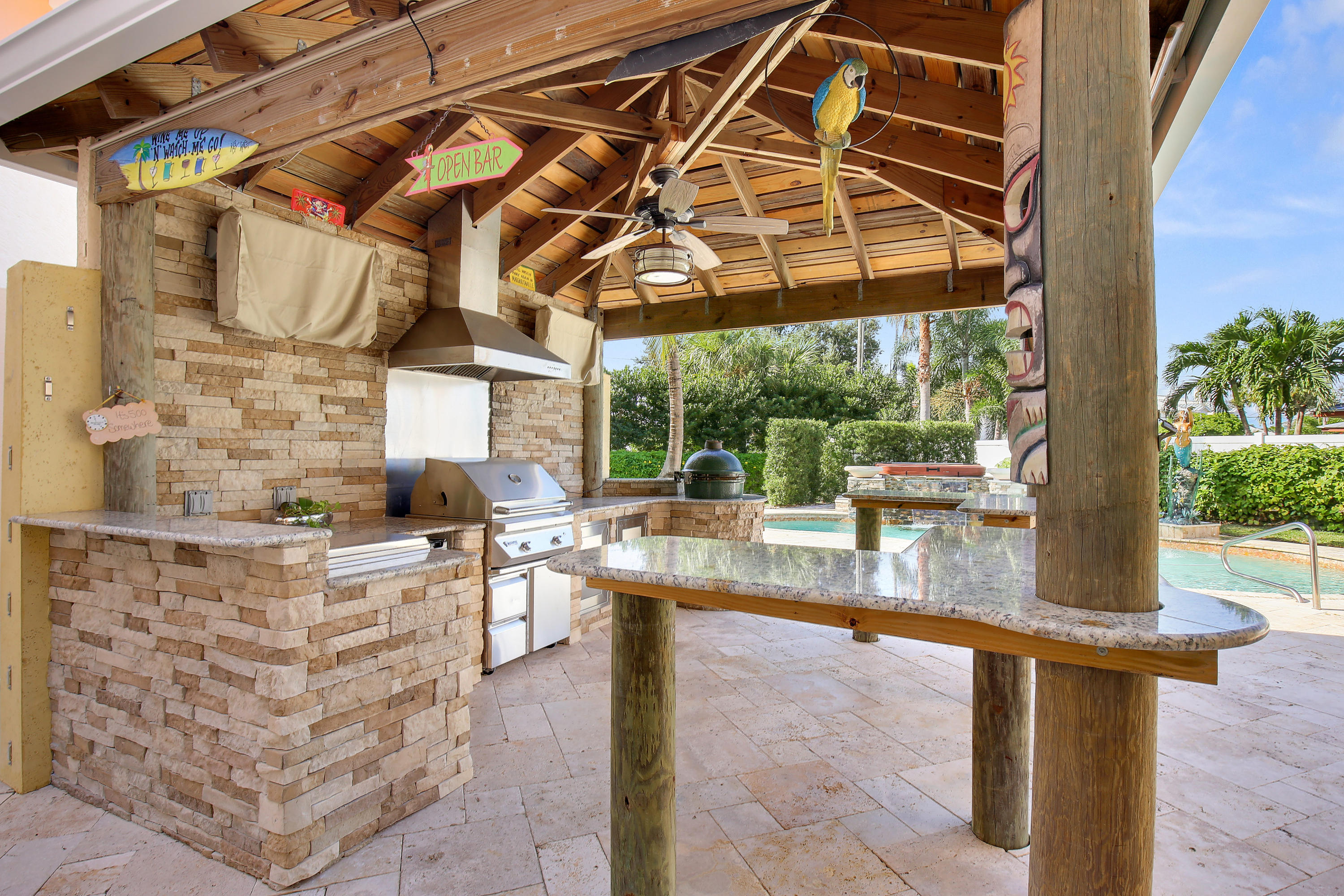 311 Center Street Jupiter, FL 33458 - Photo 3 of 30 Tiki Bar w/ Fridge , Green Egg & Grill