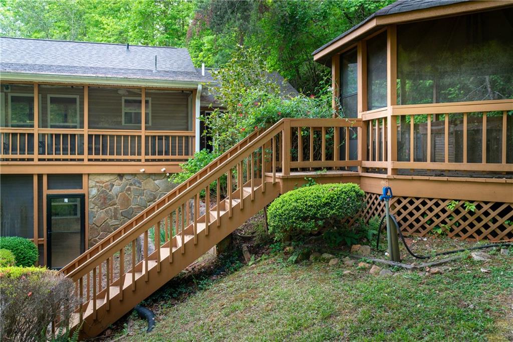 200 Bahn Innsbruck Helen, GA 30545 - Photo 58 of 84 a view of a house with wooden deck and a fence