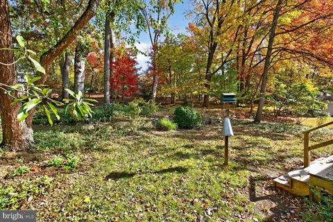 a backyard of a house with lots of green space