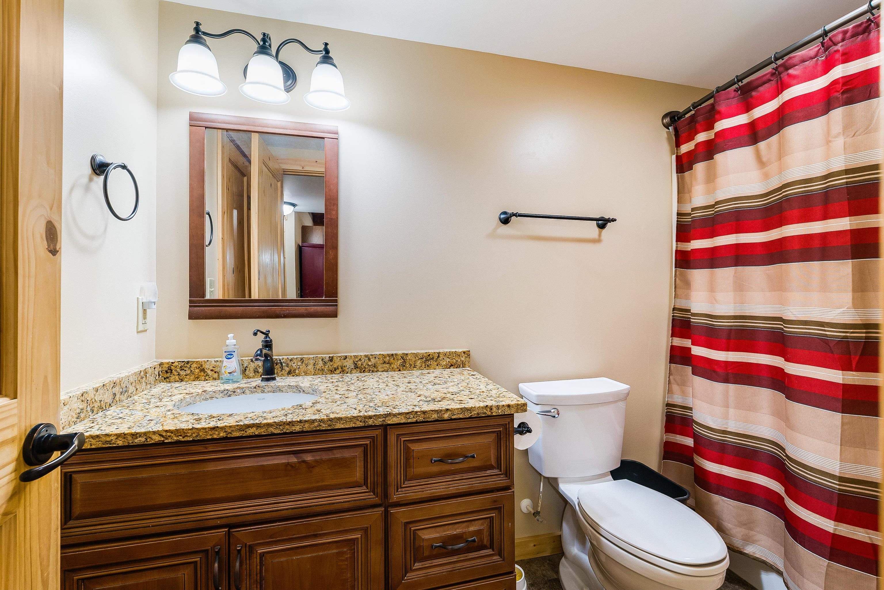 781 Rainier Road McGaheysville, VA 22840 - Photo 18 of 51 a bathroom with a sink a toilet and shower curtain