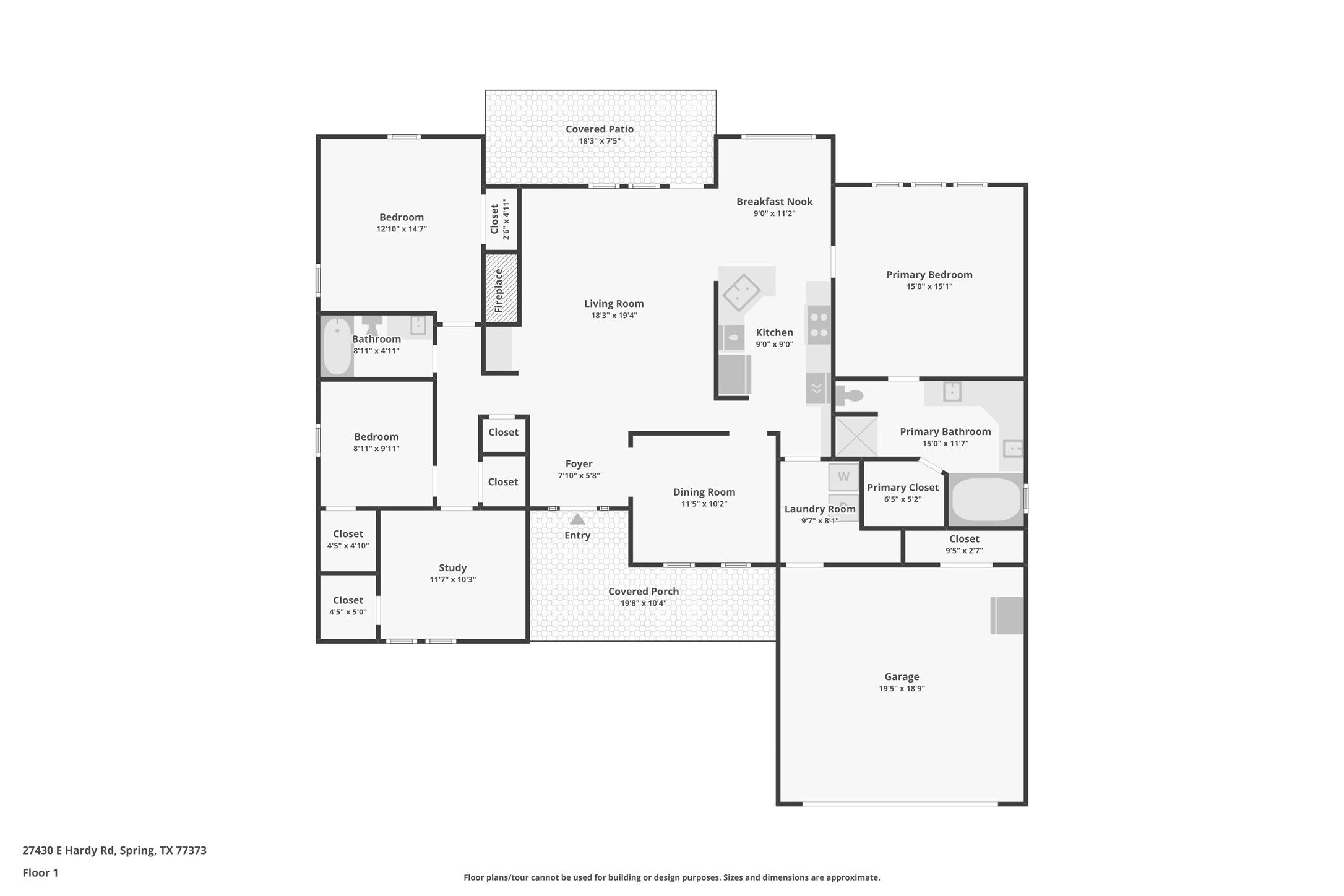 27330 East Hardy Road Spring, TX 77373 - Photo 41 of 41 Brick house floorplam
