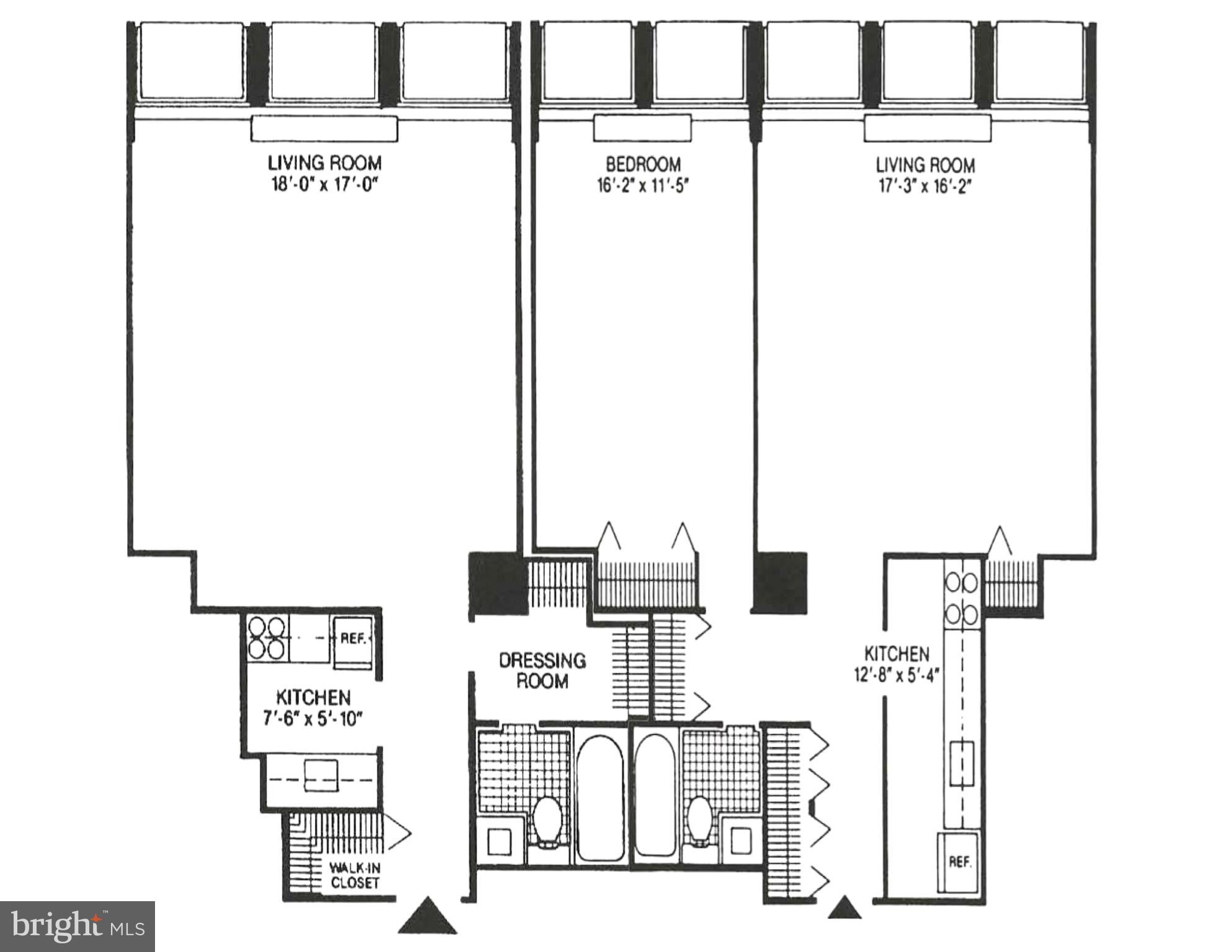 210 Locust Street, Unit 29EFW Philadelphia, PA 19106 - Photo 10 of 10 Floorplan shows the two adjacent units