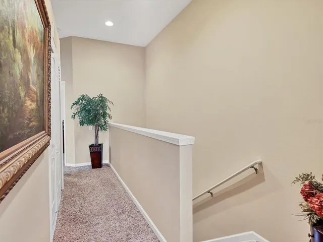 a view of a hallway to a house