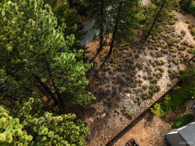 a view of a yard covered in snow