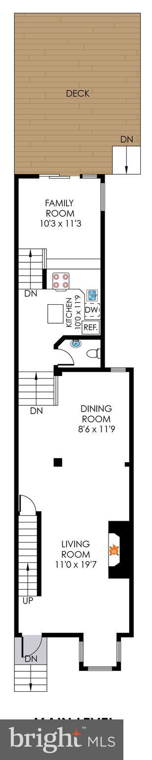 421 First Street Southeast Washington, DC 20003 - Photo 62 of 64 Main level floor plan