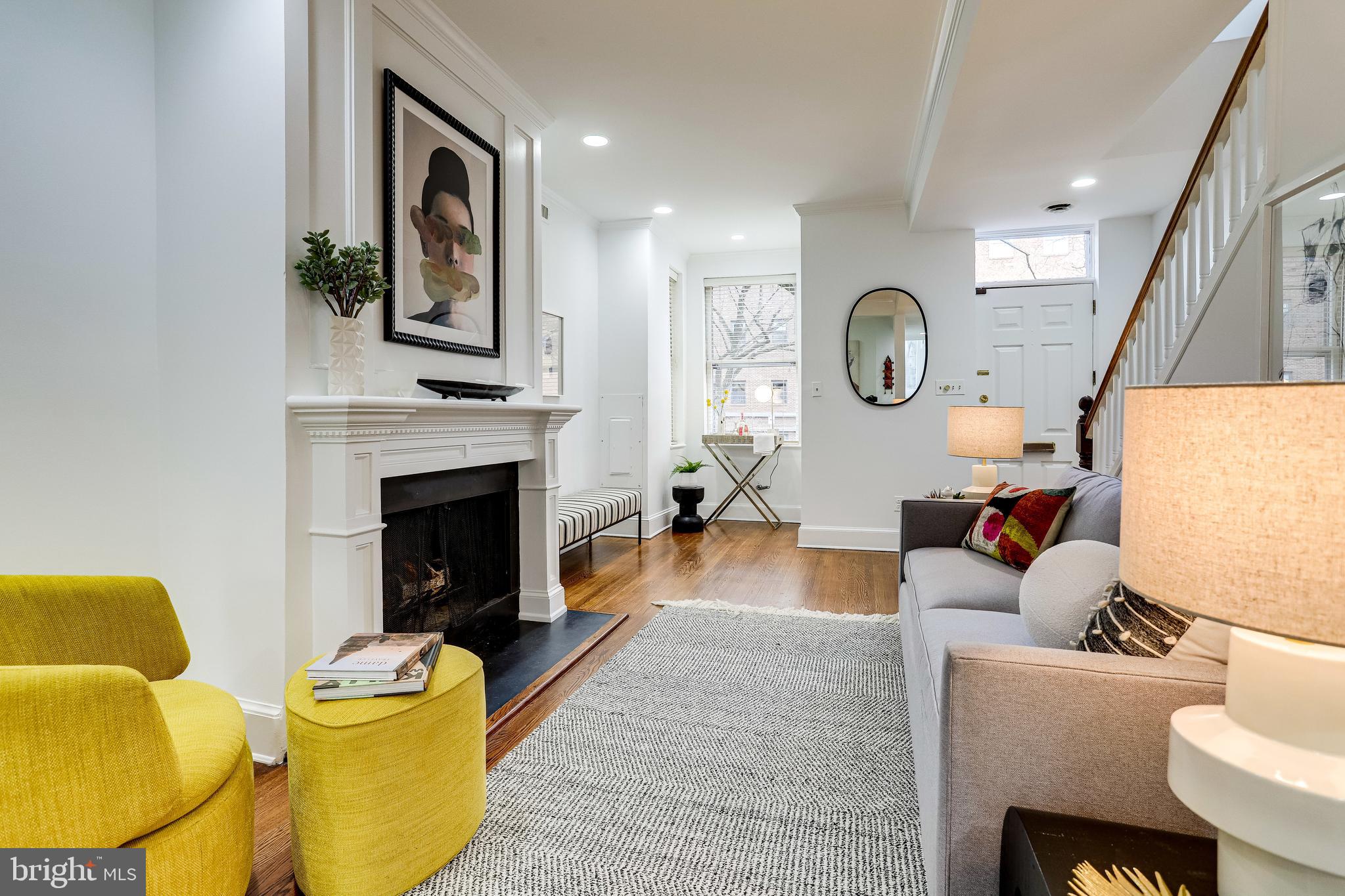 421 First Street Southeast Washington, DC 20003 - Photo 6 of 64 Wood burning FP, wood floors, crown molding