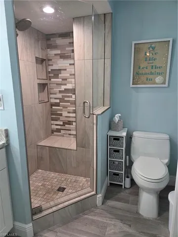 a close view of a closet